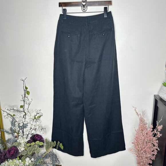 MADEWELL The Harlow Wide Leg Pant Drapey Twill Black Sz 4 {AA34} - Picture 3 of 5
